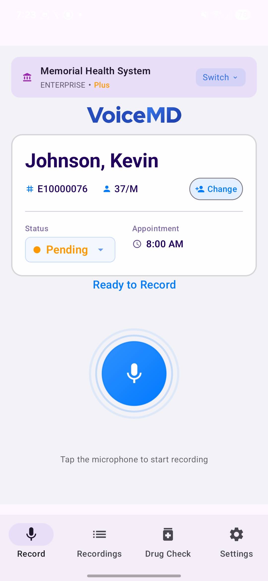 VoiceMD Screenshot 2.5