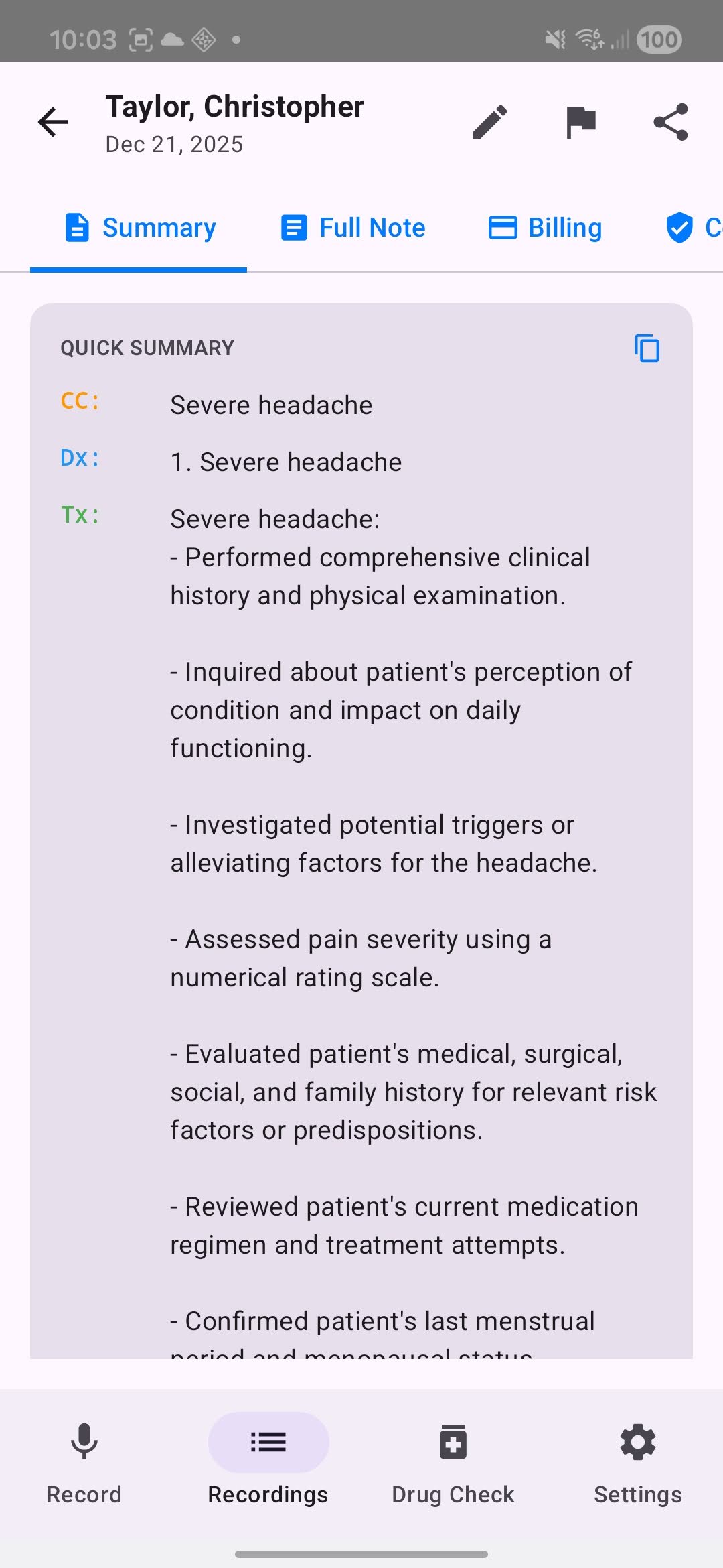 VoiceMD Screenshot 7